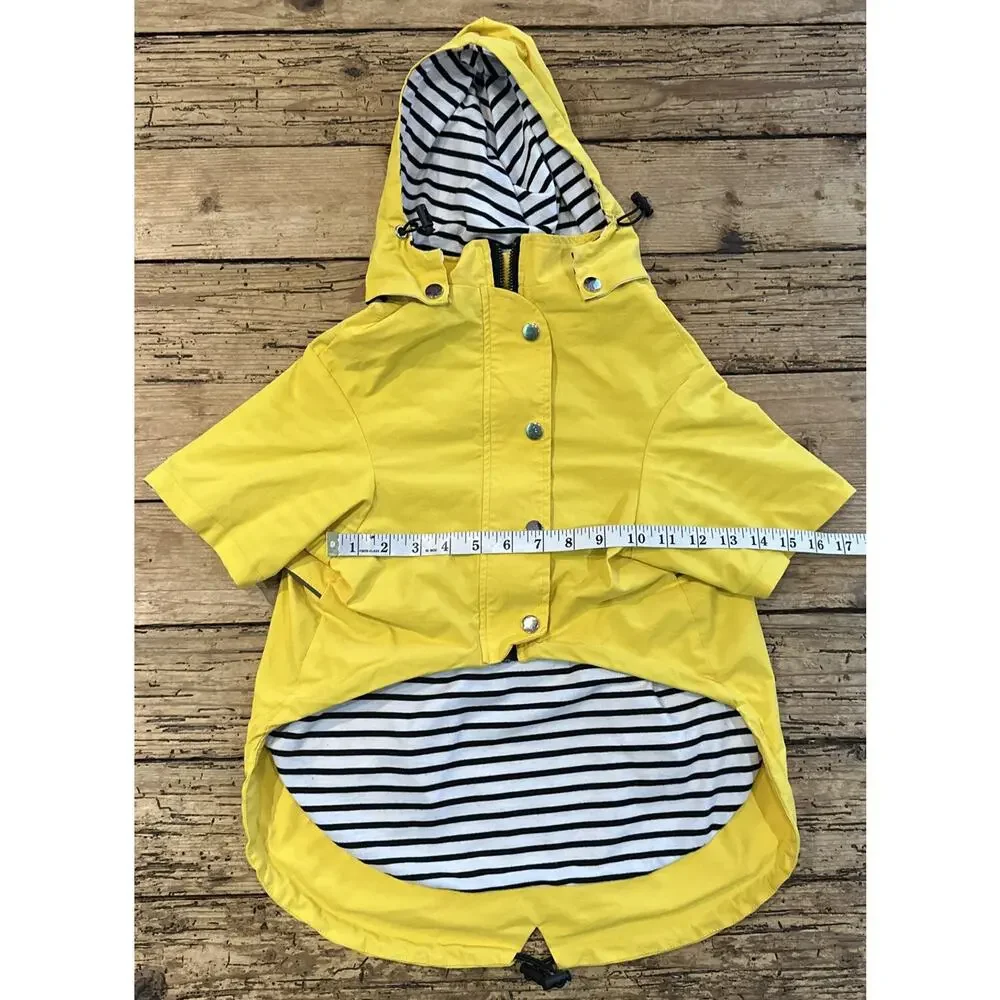 Unbranded Dog Yellow Zip Up Raincoat With Removable Hood Size XL NWOT